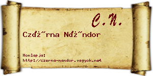 Czérna Nándor névjegykártya